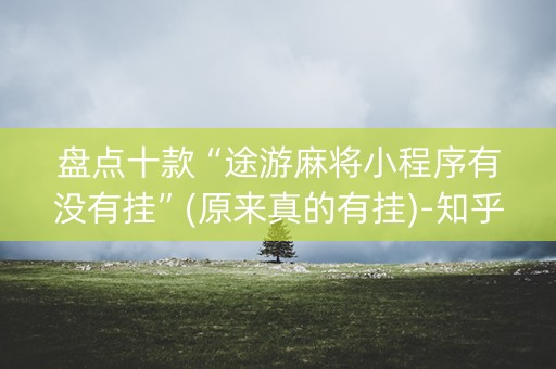 盘点十款“途游麻将小程序有没有挂”(原来真的有挂)-知乎