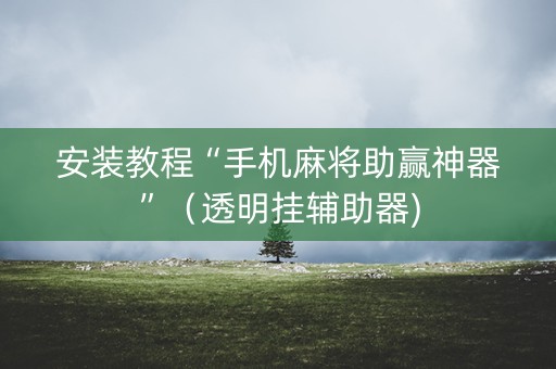 安装教程“手机麻将助赢神器”（透明挂辅助器)