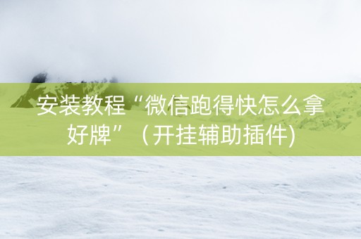 安装教程“微信跑得快怎么拿好牌”（开挂辅助插件)