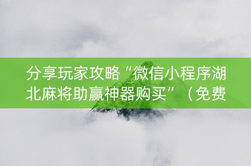 分享玩家攻略“微信小程序湖北麻将助赢神器购买”（免费辅助)