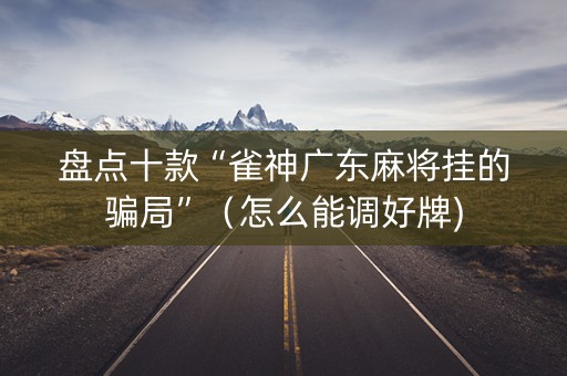 盘点十款“雀神广东麻将挂的骗局”（怎么能调好牌)
