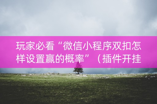 玩家必看“微信小程序双扣怎样设置赢的概率”（插件开挂免费AI)