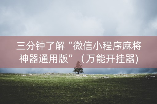 三分钟了解“微信小程序麻将神器通用版”（万能开挂器)