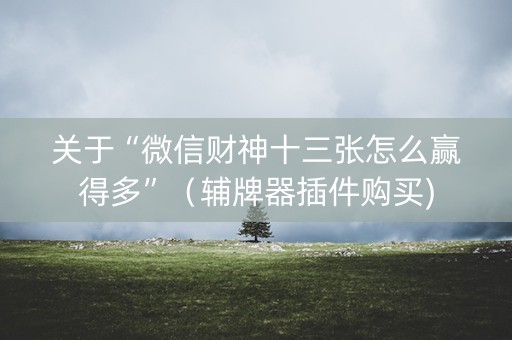 关于“微信财神十三张怎么赢得多”（辅牌器插件购买)