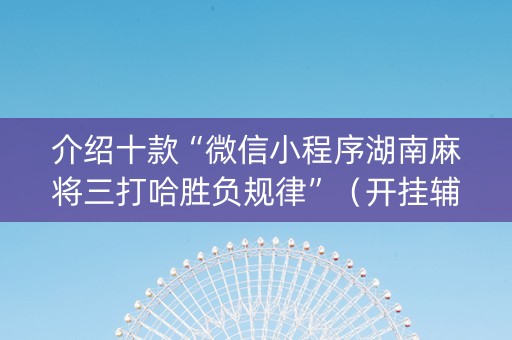 介绍十款“微信小程序湖南麻将三打哈胜负规律”（开挂辅助器脚本)