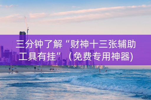 三分钟了解“财神十三张辅助工具有挂”（免费专用神器)