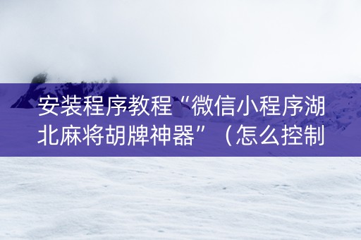 安装程序教程“微信小程序湖北麻将胡牌神器”（怎么控制输赢)