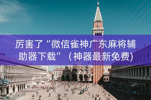 厉害了“微信雀神广东麻将辅助器下载”（神器最新免费)