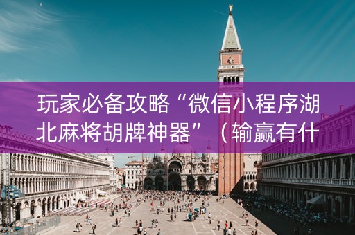 玩家必备攻略“微信小程序湖北麻将胡牌神器”（输赢有什么规律)