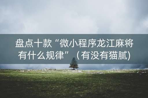 盘点十款“微小程序龙江麻将有什么规律”（有没有猫腻)
