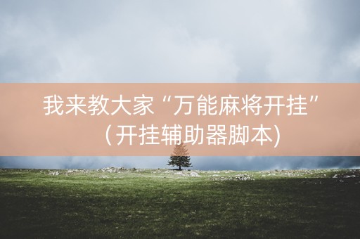 我来教大家“万能麻将开挂”（开挂辅助器脚本)
