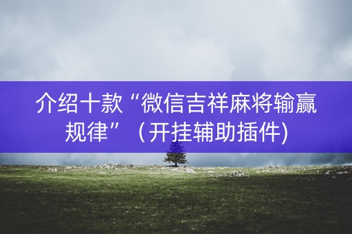 介绍十款“微信吉祥麻将输赢规律”（开挂辅助插件)