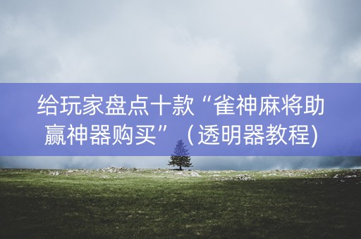 给玩家盘点十款“雀神麻将助赢神器购买”（透明器教程)