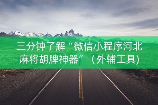 三分钟了解“微信小程序河北麻将胡牌神器”（外辅工具)