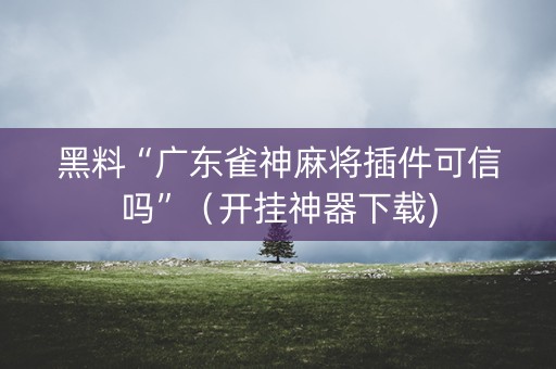 黑料“广东雀神麻将插件可信吗”（开挂神器下载)