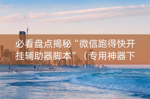 必看盘点揭秘“微信跑得快开挂辅助器脚本”（专用神器下载)
