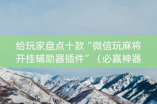 给玩家盘点十款“微信玩麻将开挂辅助器插件”（必赢神器)