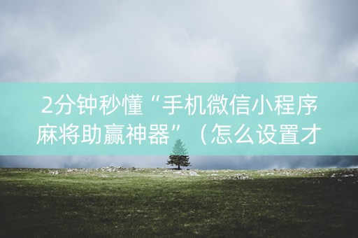 2分钟秒懂“手机微信小程序麻将助赢神器”（怎么设置才能赢)