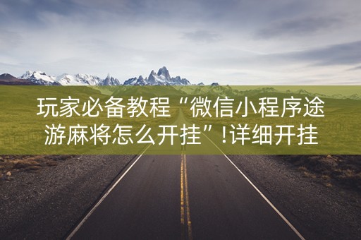 玩家必备教程“微信小程序途游麻将怎么开挂”!详细开挂教程-知乎