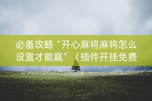 必备攻略“开心麻将麻将怎么设置才能赢”（插件开挂免费AI)
