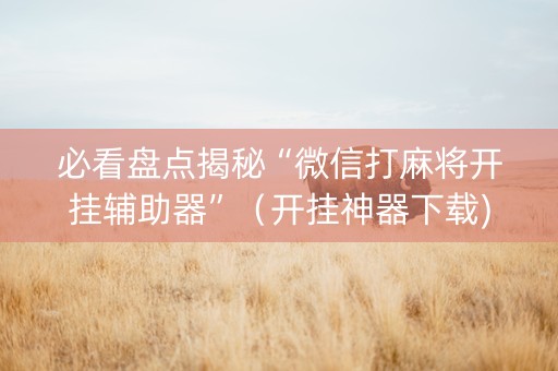 必看盘点揭秘“微信打麻将开挂辅助器”（开挂神器下载)