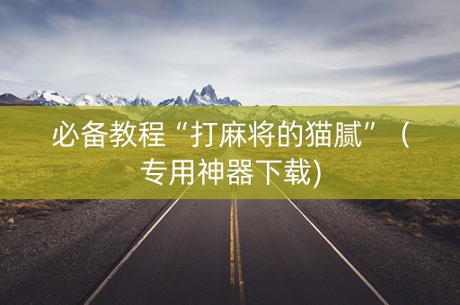 必备教程“打麻将的猫腻”（专用神器下载)