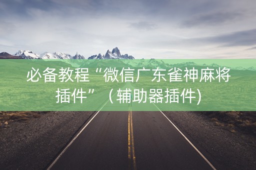 必备教程“微信广东雀神麻将插件”（辅助器插件)