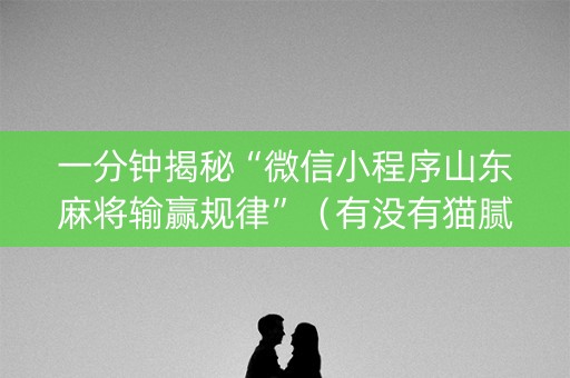 一分钟揭秘“微信小程序山东麻将输赢规律”（有没有猫腻)