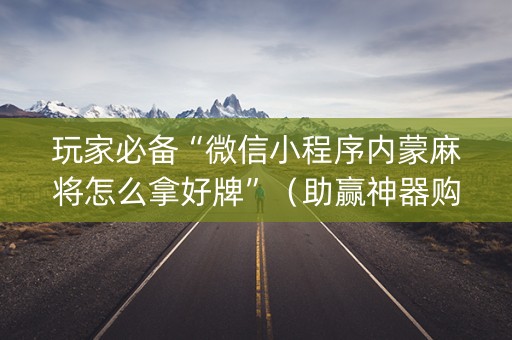 玩家必备“微信小程序内蒙麻将怎么拿好牌”（助赢神器购买)