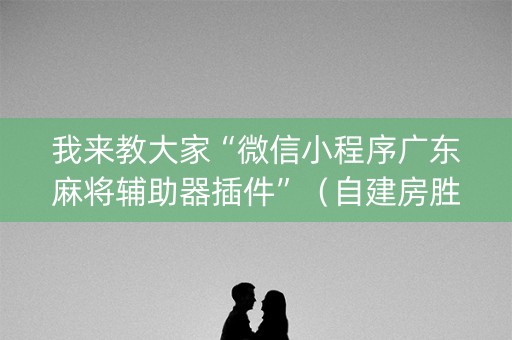 我来教大家“微信小程序广东麻将辅助器插件”（自建房胜负规律)