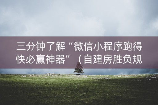 三分钟了解“微信小程序跑得快必赢神器”（自建房胜负规律)