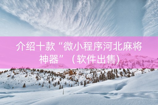 介绍十款“微小程序河北麻将神器”（软件出售)