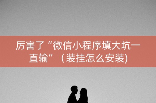 厉害了“微信小程序填大坑一直输”（装挂怎么安装)