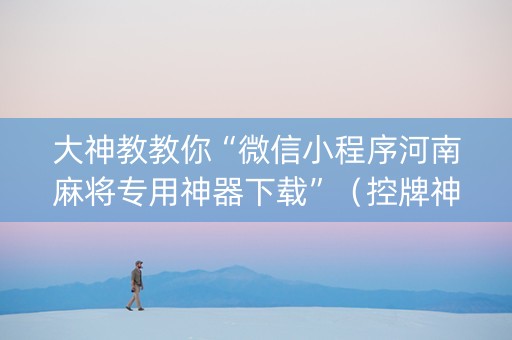 大神教教你“微信小程序河南麻将专用神器下载”（控牌神器)