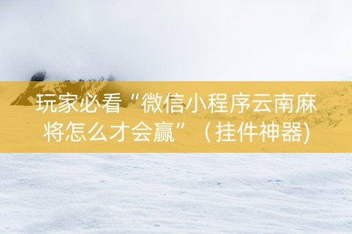 玩家必看“微信小程序云南麻将怎么才会赢”（挂件神器)