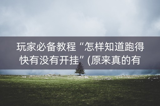 玩家必备教程“怎样知道跑得快有没有开挂”(原来真的有挂)-知乎