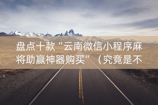 盘点十款“云南微信小程序麻将助赢神器购买”（究竟是不是有挂)