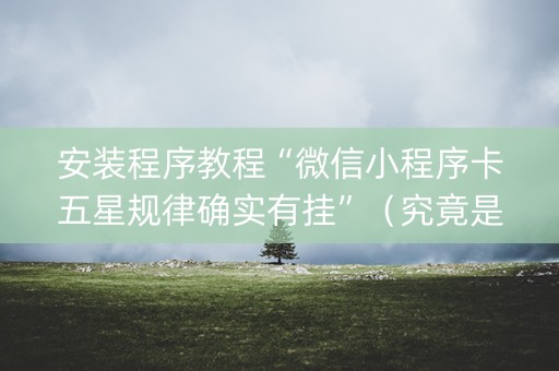 安装程序教程“微信小程序卡五星规律确实有挂”（究竟是不是有挂)