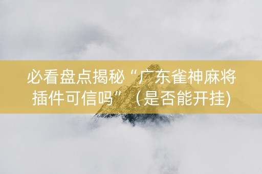 必看盘点揭秘“广东雀神麻将插件可信吗”（是否能开挂)