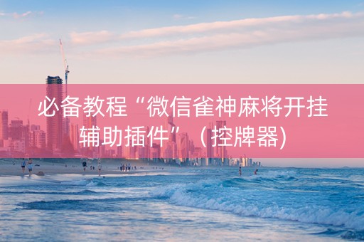 必备教程“微信雀神麻将开挂辅助插件”（控牌器)