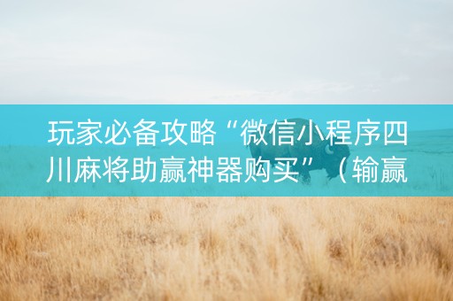 玩家必备攻略“微信小程序四川麻将助赢神器购买”（输赢规律)