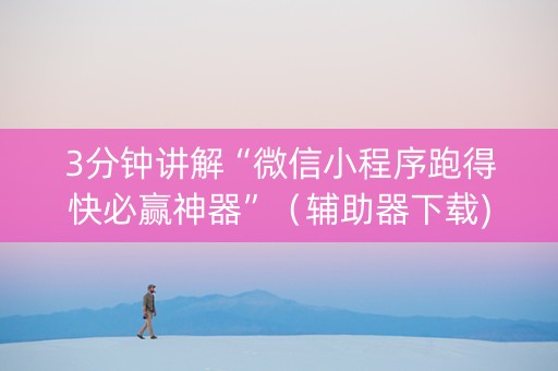3分钟讲解“微信小程序跑得快必赢神器”（辅助器下载)