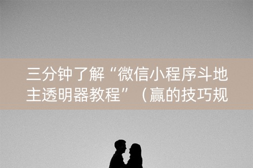 三分钟了解“微信小程序斗地主透明器教程”（赢的技巧规律)