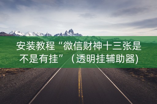 安装教程“微信财神十三张是不是有挂”（透明挂辅助器)