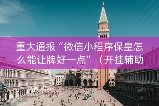 重大通报“微信小程序保皇怎么能让牌好一点”（开挂辅助插件)