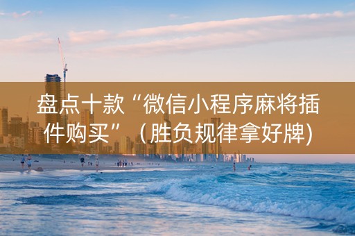 盘点十款“微信小程序麻将插件购买”（胜负规律拿好牌)