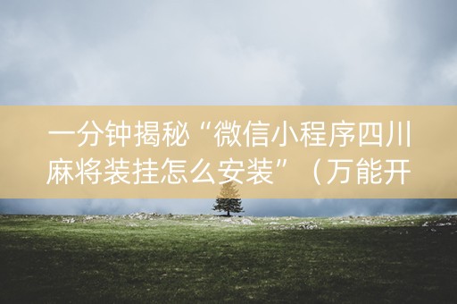 一分钟揭秘“微信小程序四川麻将装挂怎么安装”（万能开挂神器)