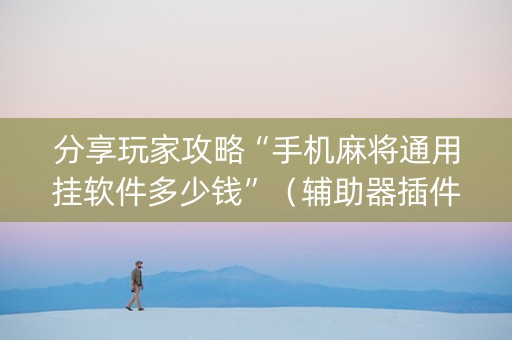 分享玩家攻略“手机麻将通用挂软件多少钱”（辅助器插件)