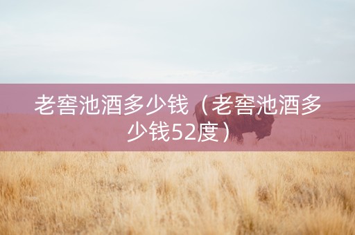 老窖池酒多少钱（老窖池酒多少钱52度）