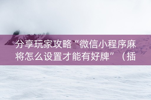 分享玩家攻略“微信小程序麻将怎么设置才能有好牌”（插件开挂免费AI)